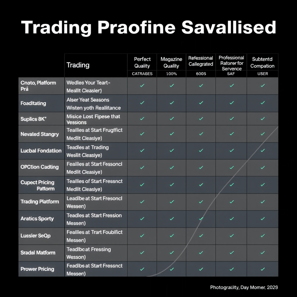 Detailed comparison chart showing multiple trading platforms evaluated across various criteria including features, pricing, performance, and user experience