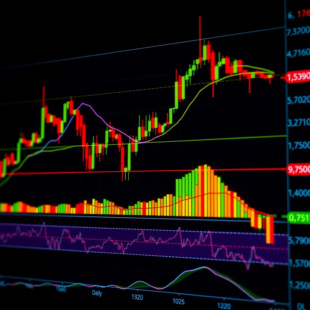 Trading chart displaying multiple timeframe analysis with daily trend background coloring and intraday price action, showing how higher timeframe trends influence lower timeframe trading decisions